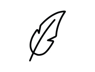 Obraz premium Bird Feather Vector Set in Flat Style – Quill, Pen Icon, Plumelet Silhouettes Collection Isolated on White Background