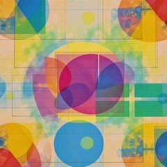Fototapeta premium A pattern reminiscent of an 80s Memphis-style composition notebook texture is featured prominently