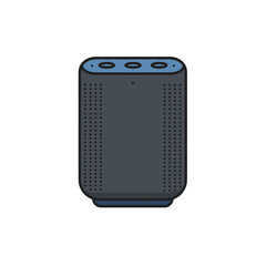 Fototapeta premium Smart speaker with blue accents in minimalist design 