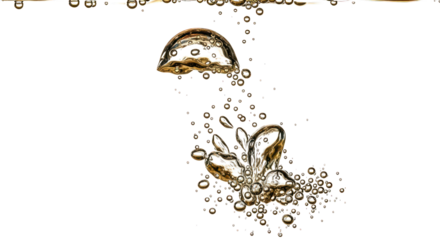 Bubbles rise in dark liquid, gold-tinged, like a champagne cascade