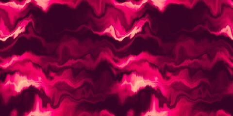 Moody ombre blur tie dye effect seamless border pattern. Wavy liquid paint flow banner edging background in bold hippy style. Striped wash tape textur for continuous design.