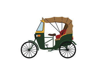 Fototapeta premium Sideview of a colorful auto rickshaw an openair vehicle