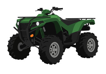 Green ATV Offroad adventurer with chunky tires and a rugged design
