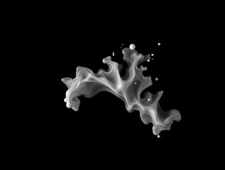 Abstract Representation of a Liquid Splash Against a Black Background