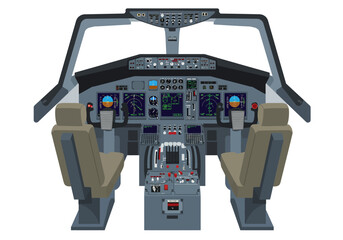 Cockpit controls A pilots digital realm of lights gauges and levers for flight
