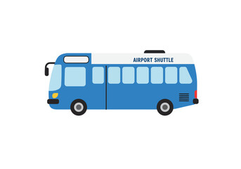 Airport shuttle bus in bright blue a ride to destinations afar