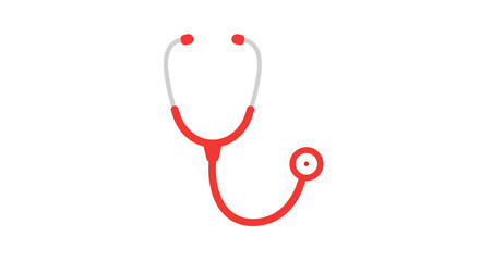 Red Stethoscope Illustration for Healthcare or Medical Services Promotion