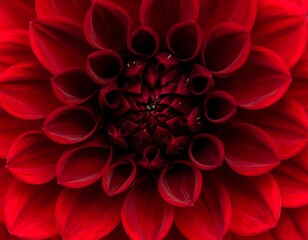 Close-up of a vibrant red dahlia flower