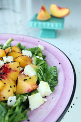 Summer Peach and Arugula Salad with Feta