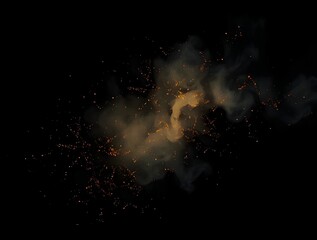 Licensed Ember and Smoke Texture Glowing Particles and Haze Overlay for Design Projects