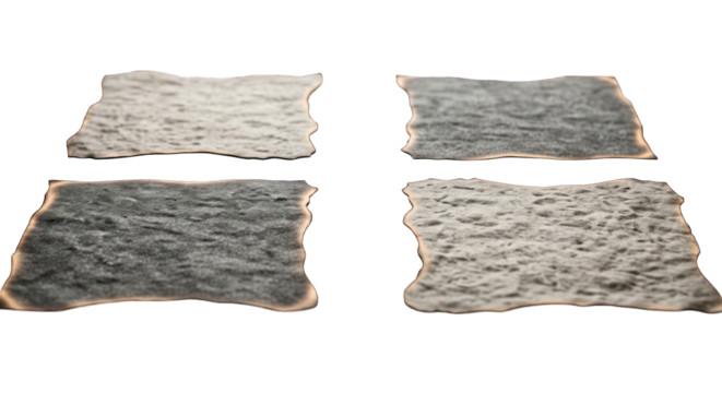 Four textured squares, two light, two dark, against black. Isolated