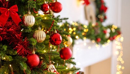 Christmas tree adorned with ornaments and lights