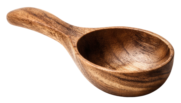 Wooden scoop spoon, smooth curves