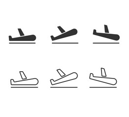 ascending and descending icon airplane set symbol simple flat illustration of plane stroke and fill