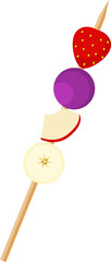Fresh Fruits Skewer Illustration

