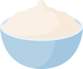 Simple Illustrated Bowl of Cream
