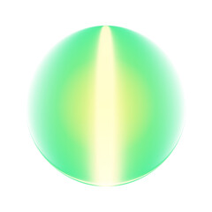 Green glowing orb with vertical light on transparent background
