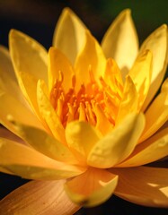 Obraz premium Close-up of a vibrant yellow water lily (2)