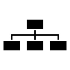 Organizational chart glyph solid icon	