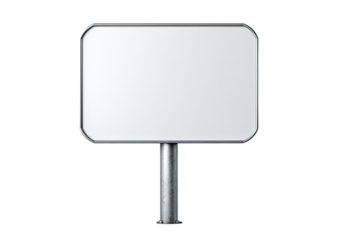 Blank rectangular billboard mounted on a metal pole