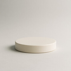White, Clean Texture: 3D rendering of an empty pedestal with soft shadows. Ideal as product mockup, presentation template, or minimalist backdrop.