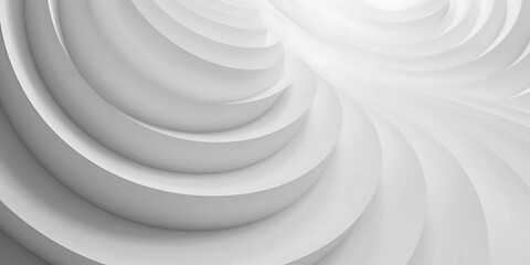 Abstract white spiral staircase with soft light gradient and modern curves
