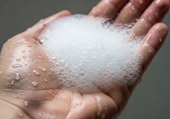 hand holding soap foam