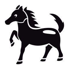 Stylized black horse icon. Vector