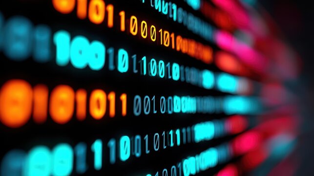 Closeup of modern source code, showcasing tech elements and binary data. Perfect background for developers and tech enthusiasts.