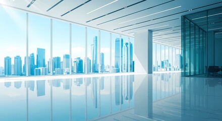 Modern Office Interior with City View Architecture