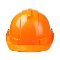 Bright orange construction helmet safety headgear for industrial work protection hard hat with adjustable strap for construction site safety and worker protection