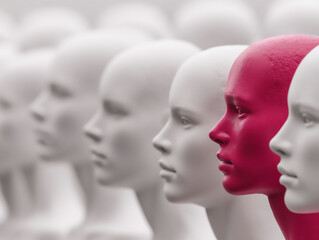Fototapeta premium individuality in a row of mannequins
