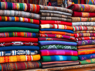 rich textures of andean market weaves