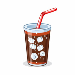 Cola-Becher mit Trinkhalm