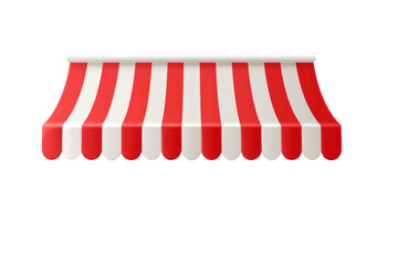 Red and White Striped Awning