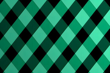 Diagonal green and black argyle pattern background
