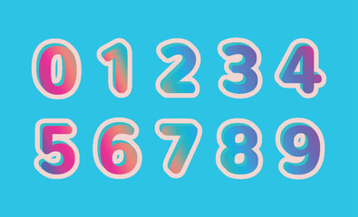 colorful cartoon numbers for kids education