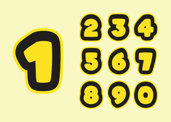 colorful cartoon numbers for kids education