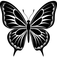 Minimalist Butterfly Silhouette Vector Art | Elegant Flying Insect