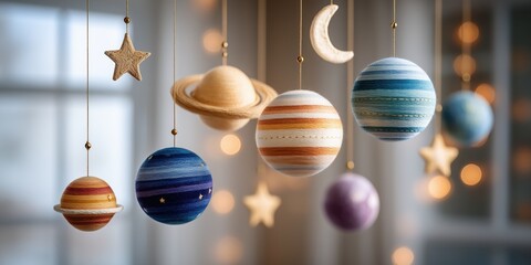 Handmade Planets And Stars Mobile