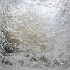 A metallic surface exhibits a unique texture that reflects light, creating a mesmerizing visual effect. The subtle variations in patina add to its artistic appeal in the ambient light