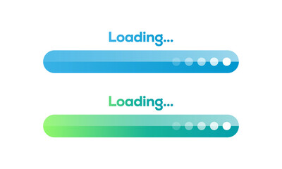 Fototapeta premium set of Loading bar vector illustration. Progress visualization. Loading status collection. Web design elements, Loading Infographic vector template