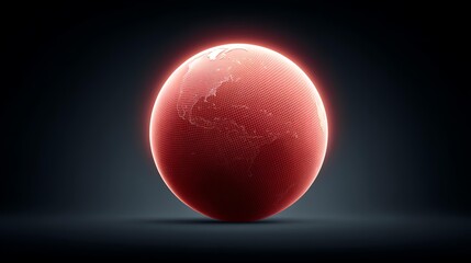 Tariff and global recession concept, A vivid red planet illuminated in a dark space setting.
