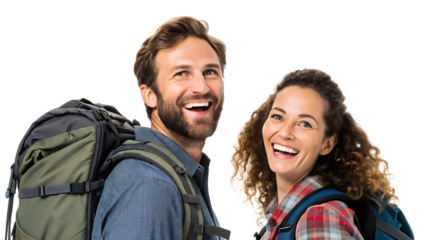 man and woman discuss business plan together a presentation board behind them flat vector illustration