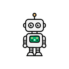 Naklejka premium Robot vector cute robot, technology, artificial intelligence