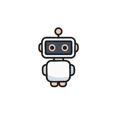 Naklejka premium Cute robot vector illustration ai, technology, automation design