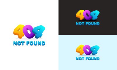 Modern Colorful  404 Page Not Found Error Background Illustration, 404 Error Background Can use for web banner, infographics,
