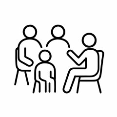 Family silhouettes vector icons depicting people, love, and togetherness as a symbol of unity and a couple with a child