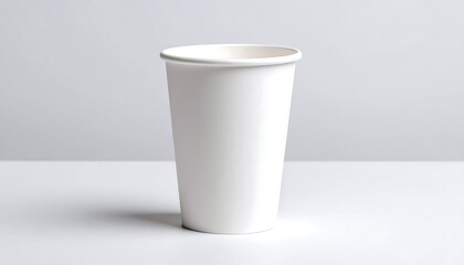 Blank white disposable coffee cup