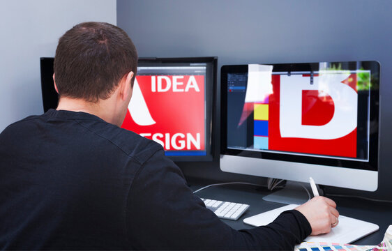 Graphic Designer Drawing Sketches Logo Design Business